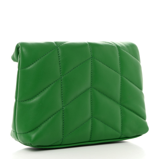 SAINT LAURENT Lambskin Monogram Loulou Puffer Pouch Clutch