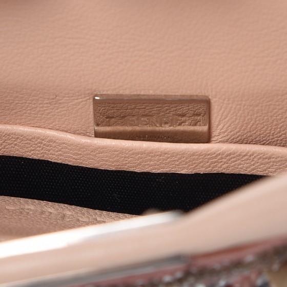 FENDI Sequin Embellished Micro Peekaboo Iconic Satchel Blush