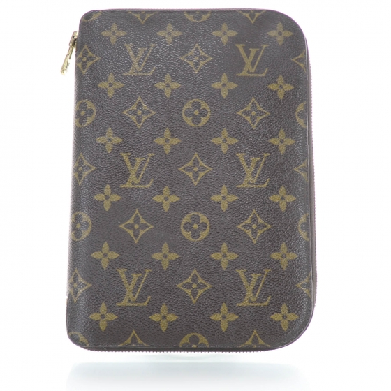 人気No.1 VUITTON LOUIS Monogram 28700 Cover Zipper Agenda Pocket ノート・メモ帳