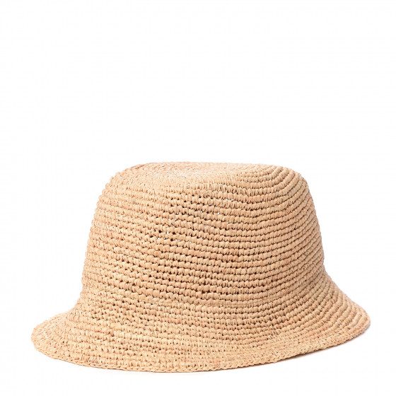 GUCCI Raffia Double G Bucket Hat S Ivory 552402 | FASHIONPHILE