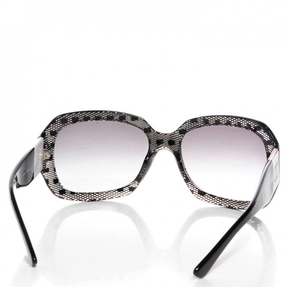 CHANEL Acetate CC Lace Effect Sunglasses 5146 Black White