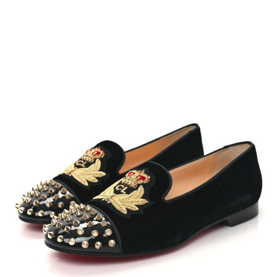 Christian Louboutin Capitano Flat Black Lace Up Tie Oxford