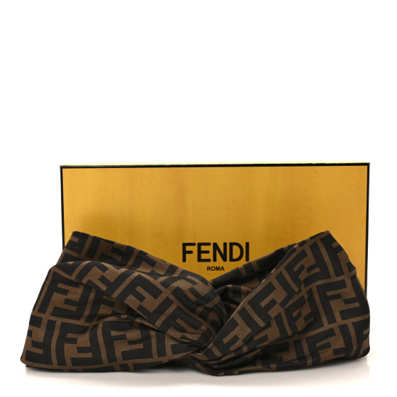 FENDI Silk FF Logo Headband Tobacco 1573956 | FASHIONPHILE