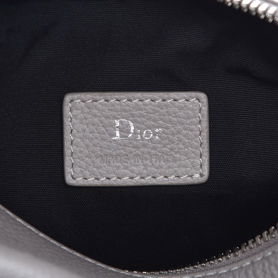 Dior Homme ロールバッグ CHRISTIAN DIOR HOMME Grained Calfskin Mens Roller Pouch Grey