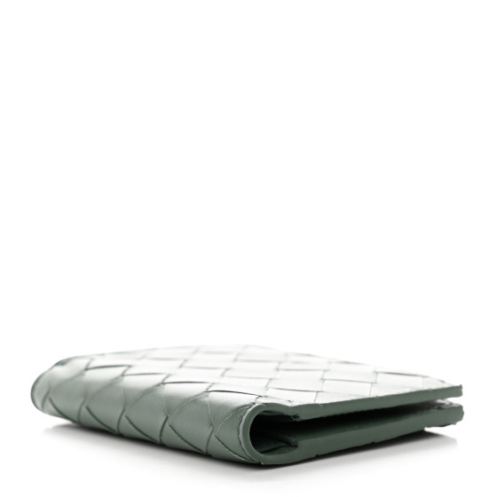 BOTTEGA VENETA Nappa Intrecciato Bifold Zip Wallet Aloe