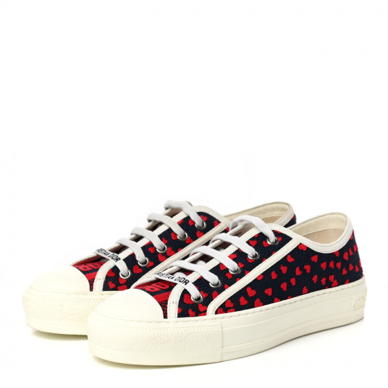 CHRISTIAN DIOR Cotton Heart Embroidered Walk'N'Dior Low Top