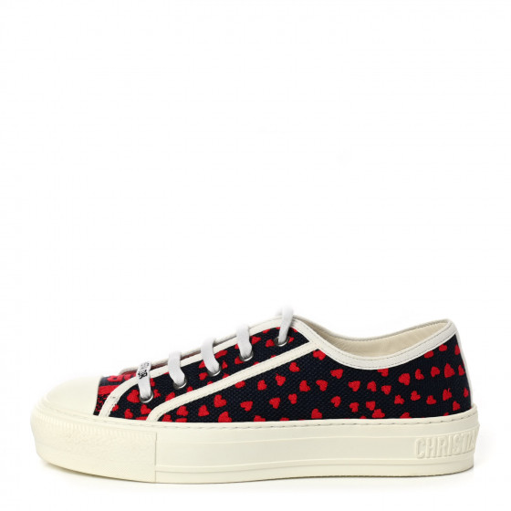 CHRISTIAN DIOR Cotton Heart Embroidered Walk'N'Dior Low Top