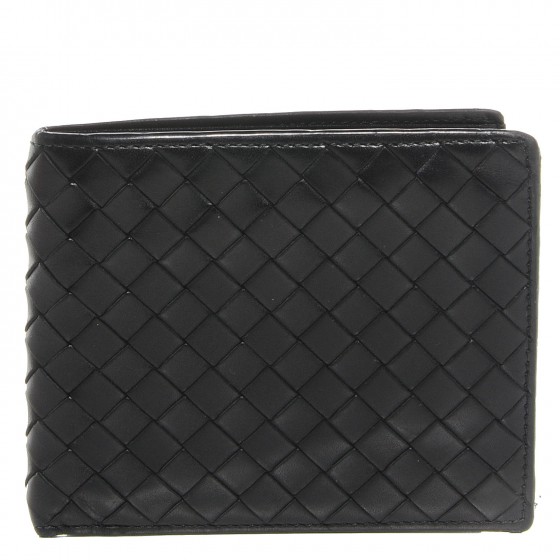 BOTTEGA VENETA Intrecciato VN Mens Bi-Fold Wallet Nero Black