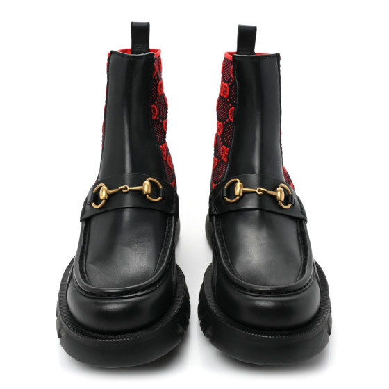 GUCCI Quebec Calfskin Technical Jersey Knit GG Monogram Mens