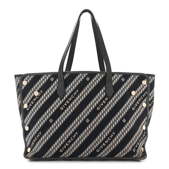 【関税&送料込】Givenchy Two-Tone Canvas And Leather Medium GIVENCHY Canvas Jacquard Medium Bond Tote Oil Blue 1464947