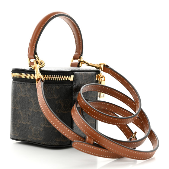 ショルダーバッグ・ポシェット × ヴィンテージ(中古) Celine Triomphe Mini Vanity Case Women's Mini vanity case in Triomphe canvas and calfskin