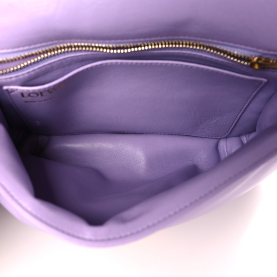 LOEWE セール★ GOYA PUFFER PLEATED BAG★PURPLE LOEWE Lambskin Pleated Goya Puffer Bag Light Mauve 1290152