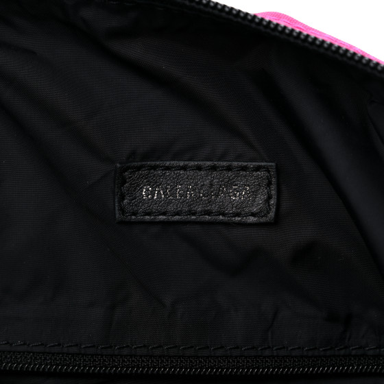 BALENCIAGA Nylon Wheel Logo Sling Bag Fluo Pink 1285901