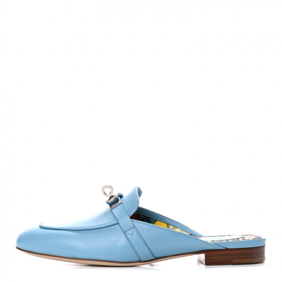 Con　HERMES HERMES Calfskin Oz Mules 36 Ciel 876135 | FASHIONPHILE