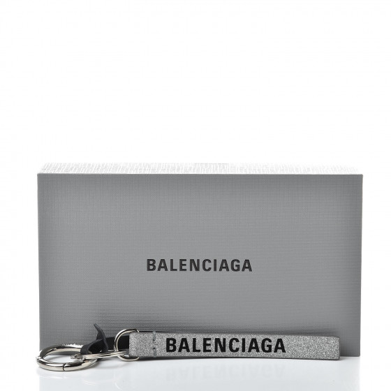 Balenciaga Black Leather Casino Chip Key Ring and Bag Charm
