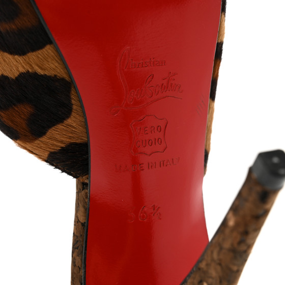 CHRISTIAN LOUBOUTIN Pony Hair Mule 36.5 Leopard Black