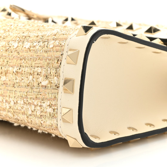 VALENTINO GARAVANI Metallic Boucle Raffia Calfskin Small