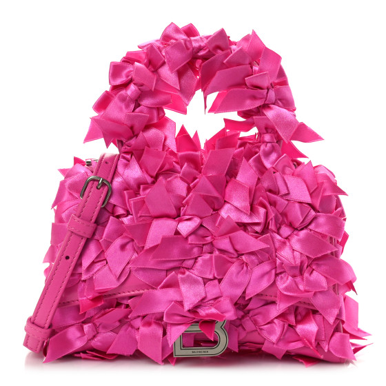 【BALENCIAGA】Hourglass XS Satin Bows サテン ハンドバッグ New Balenciaga XS Hourglass Bag Gets A Bow-tiful Makeover