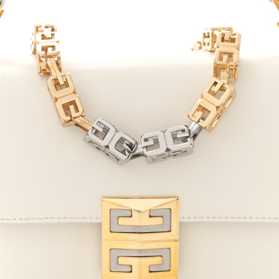 GIVENCHY Box Calfskin Small 4G Cube Chain Shoulder Bag Ivory