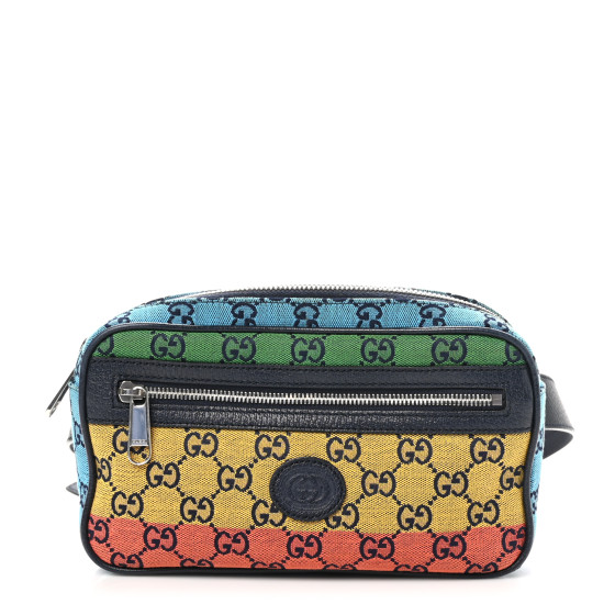 【GUCCI 】Interlocking Gradient Logo Belt Bag MULTI GUCCI GG Multicolour Belt Bag | Luxury Designer Fashion