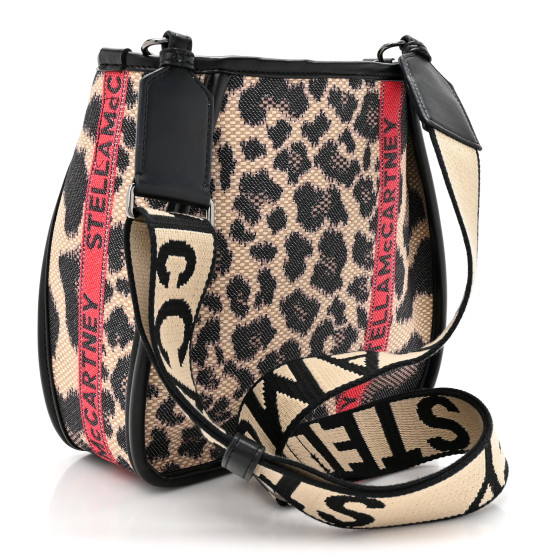 STELLA MCCARTNEY Eco Leopard Logo Mini Crossbody Black
