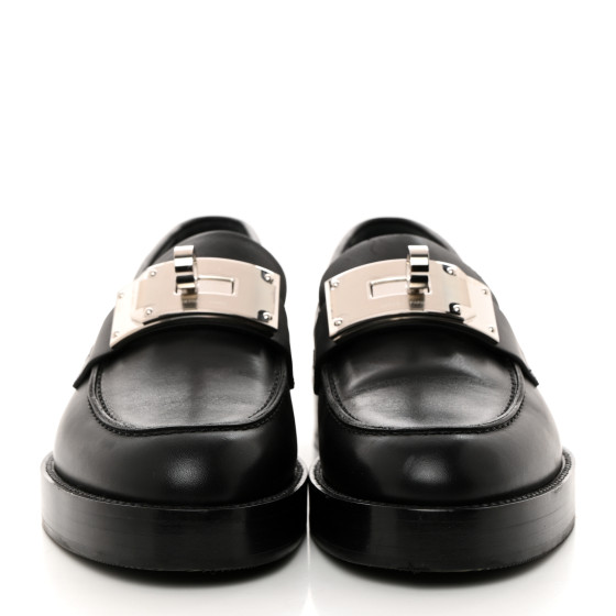 HERMES Calfskin Womens Hot Loafer 36 Black 1519724