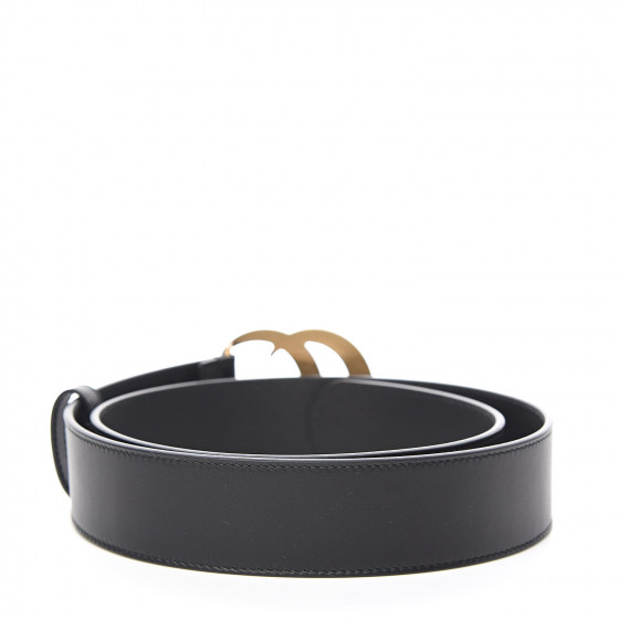 GUCCI Calfskin Double G 40mm Belt 85 34 Black 523799