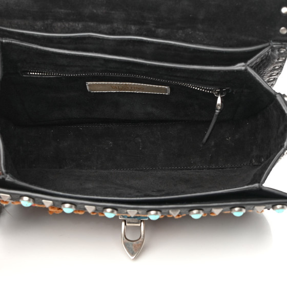 VALENTINO GARAVANI Calfskin Embroidered Medium Guitar Strap