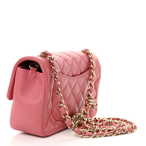 CHANEL Lambskin Quilted Valentine Charms Mini Rectangular