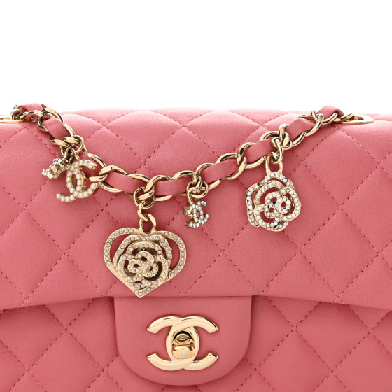CHANEL Lambskin Quilted Valentine Charms Mini Rectangular