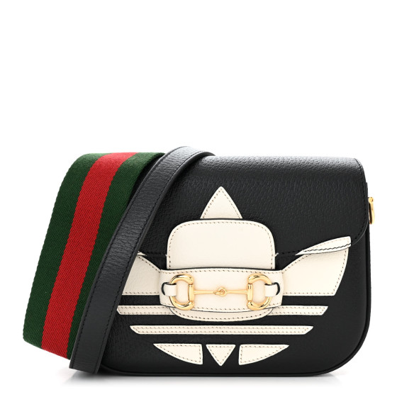 GUCCI X ADIDAS Textured Dollar Calfskin Web Trefoil Mini