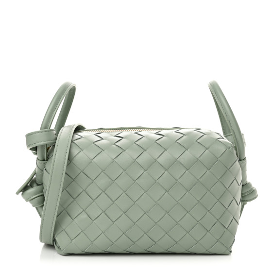 【関税&送料込】Bottega Veneta Light Grey Nappa Leather Sand BOTTEGA VENETA Nappa Intrecciato Parachute Bag Light Grey