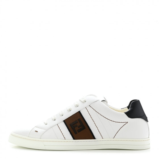 【FENDI】ファブリック ラボ スニーカー ホワイト FENDI Calfskin Fabric Jacquard FF Mens Low Top Sneakers 8