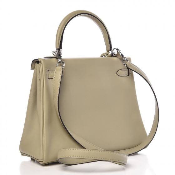 HERMES Swift Kelly Retourne 25 Sauge 390105 | FASHIONPHILE