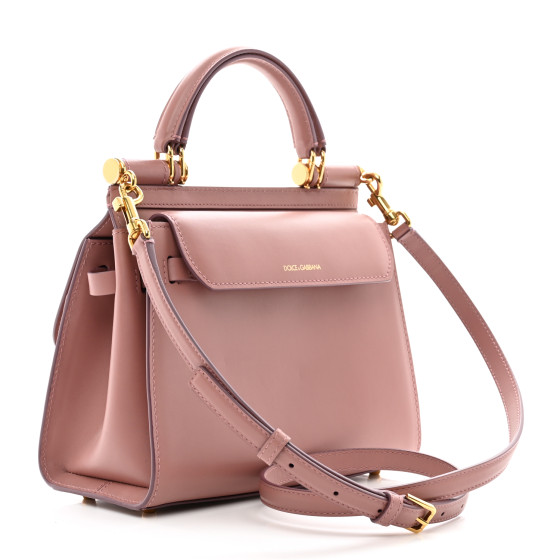 DOLCE GABBANA Vitello Morbido Small Sicily 58 Bag Dusty Pink