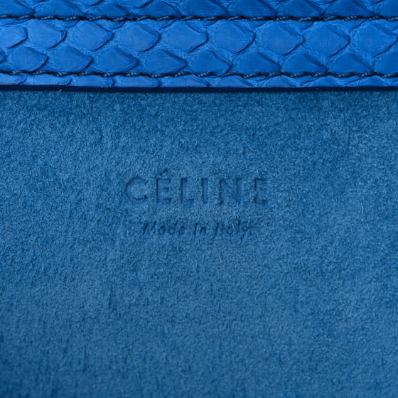 CELINE Snakeskin Medium Phantom Luggage Blue 1399364