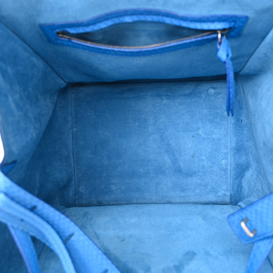 CELINE Snakeskin Medium Phantom Luggage Blue 1399364