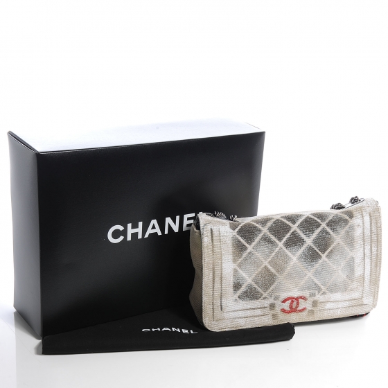 CHANEL Canvas Tromp L'Oeil Graffiti Oh My Boy Flap Beige