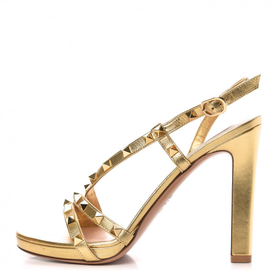 シューズ・サンダルその他 Valentino Garavani High slingback Foliefoliage black and gol Foliefoliage Suede Slingback Pump 90mm for Woman in Black