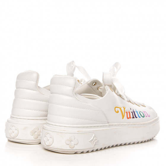 LOUIS VUITTON Calfskin Time Out New Wave Sneakers 38 White