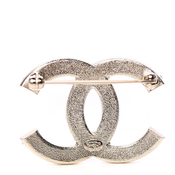 CHANEL*CCブローチ*ゴールド＆クリスタル Chanel Vintage Classic Gold Plated CC Silver Crystal Brooch