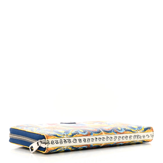 DOLCE GABBANA Dauphine Majolica Printed Zip Around Wallet
