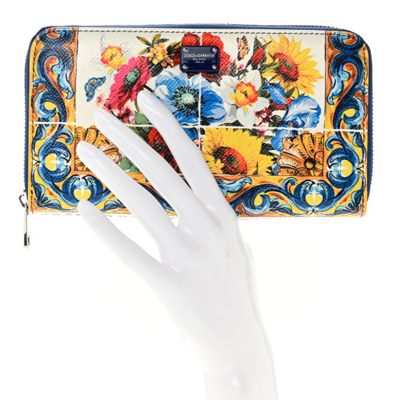 Dolce & Gabbana マジョリカプリント コンチネンタル ウォレット DOLCE GABBANA Dauphine Majolica Printed Zip Around Wallet