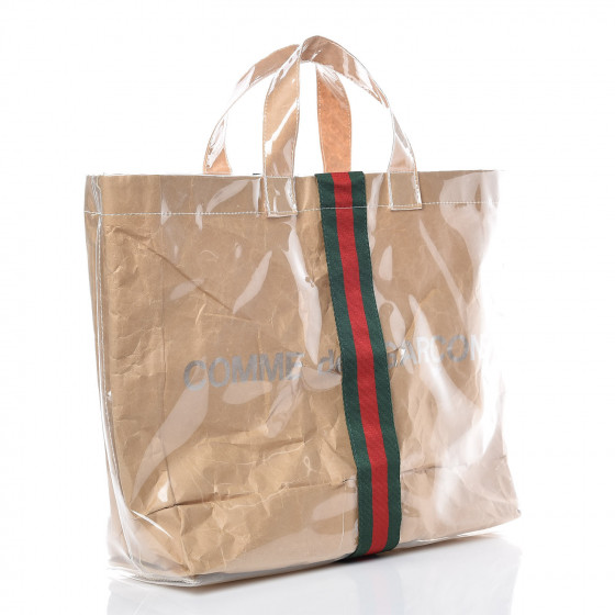 コラボ 関税込 Gucci Comme des Garcons Paper Tote Bag 花柄 コム デ ギャルソンとグッチのコラボバッグ第2弾はビニール