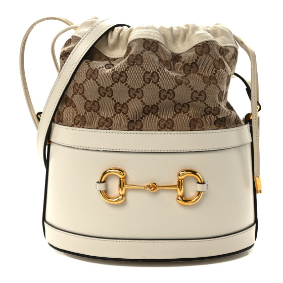 GUCCI Monogram Textured Calfskin Horsebit 1955 Drawstring