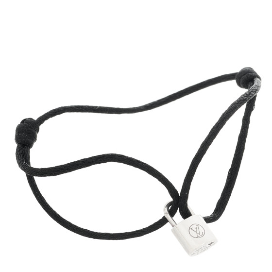 LOUIS VUITTON Sterling Silver Lockit Bracelet Black 1553146