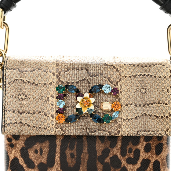 DOLCE & GABBANA Dauphine Ayers Leopard Print Crystal