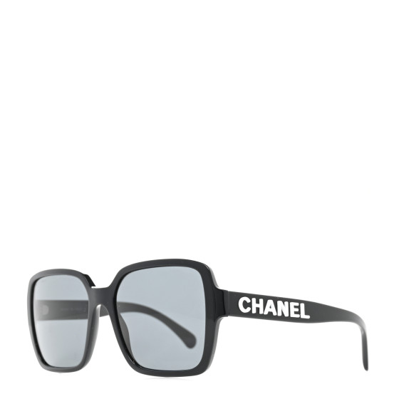 CHANEL Acetate Square Sunglasses 5408 Black 1564410