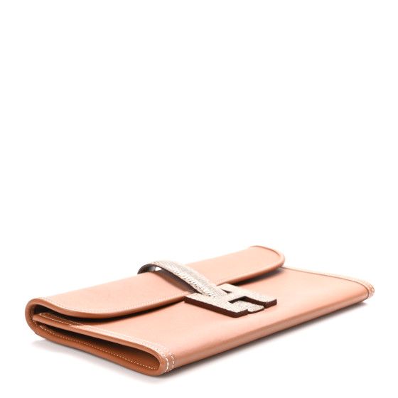 HERMES Swift Lizard Jige Elan Touch 29 Clutch Gold Ombre