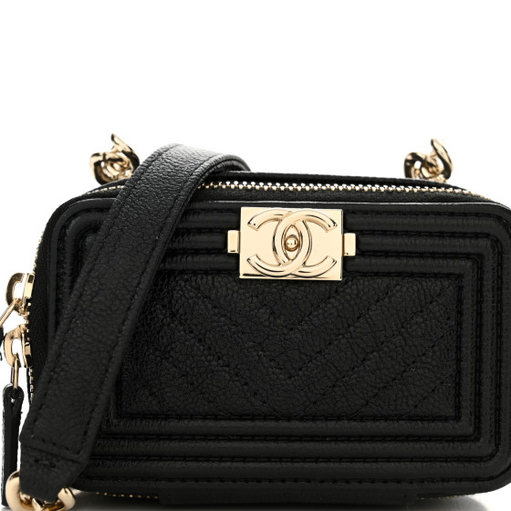 ショルダーバッグ・ポシェット × ヴィンテージ(中古) Chanel Caviar Boy WOC Mini Crossbody Bag CHANEL Caviar Chevron Quilted Mini Boy Clutch With Chain
